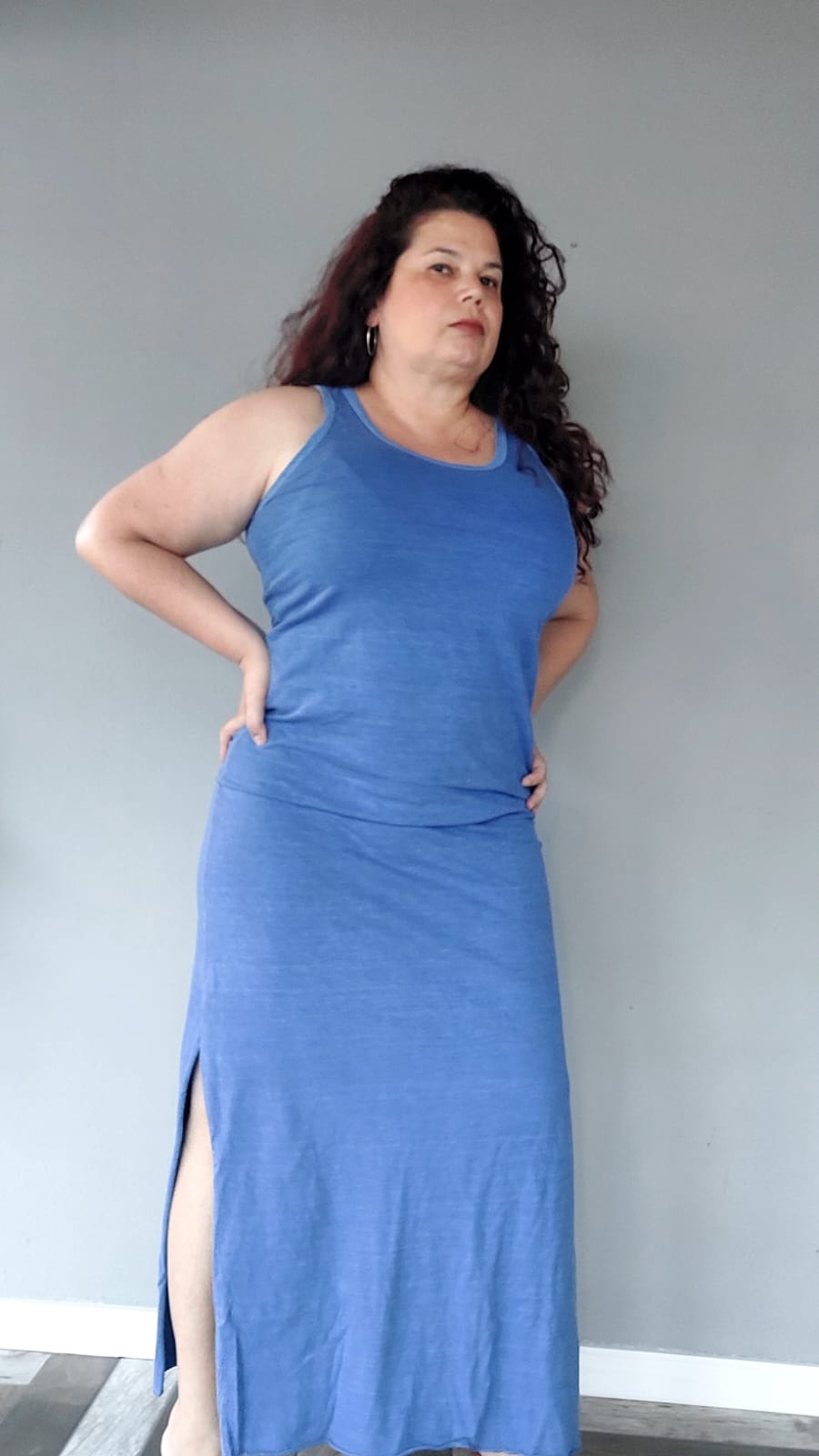 Vestido Longo Azul - Maria Vest